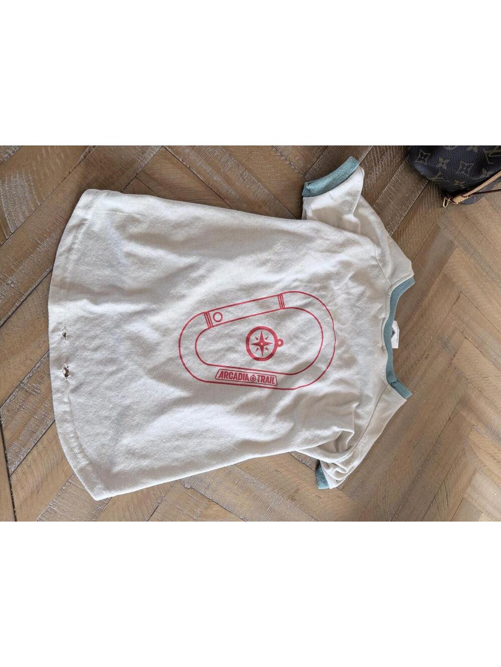 Arcadia Trail Tan Dog T-Shirt Large 100% Recycled Materials